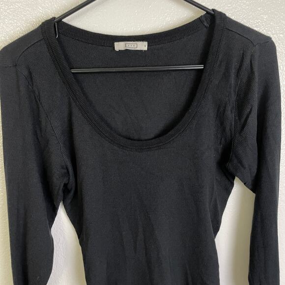 AYR The Open Ended Scoop Neck Top Womens Medium Black Ribbed Stretch * - Picture 5 of 10